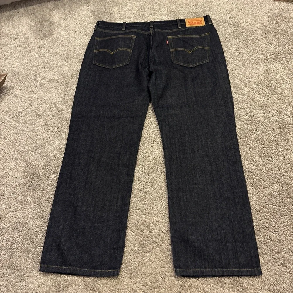 Levis 514 Straight Fit Jeans Mens 40x30 Blue Denim Dark Wash Classic Wide Leg